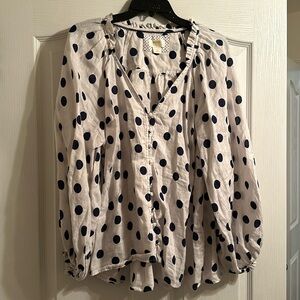 Anthropologie Maeve Polka Dot Top Sz 1x